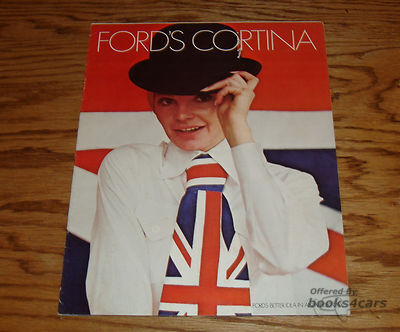 view cover of 1969 Cortina sales brochure by Ford of Britain for US models sedan wagon GT 12 pages very colorful