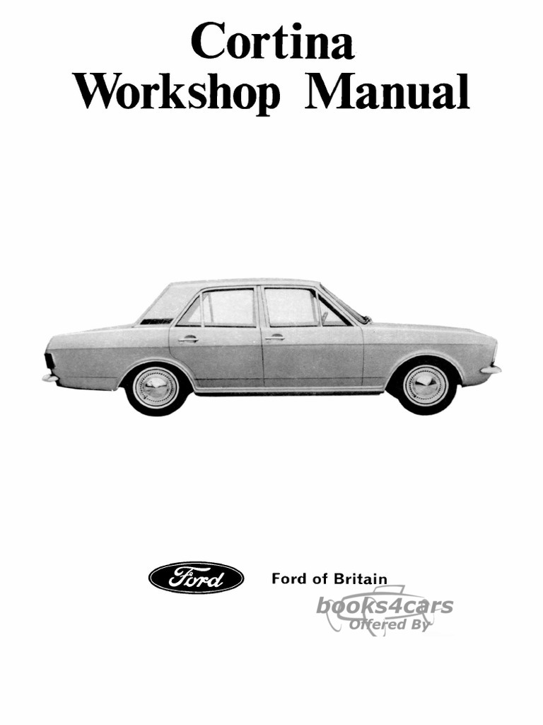 view cover of 1969 Cortina shop service repair manual by Ford of Britain 1300cc 1600cc sedan & wagon & GT