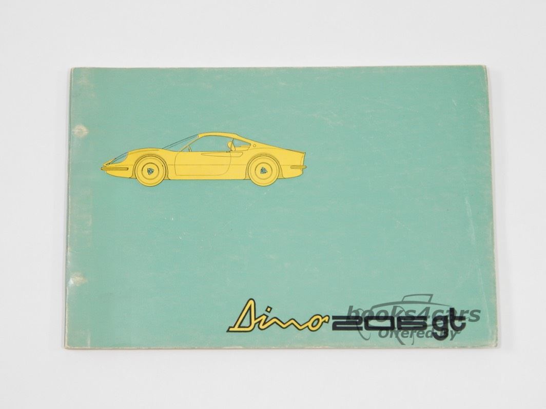 view cover of Dino 206 GT Parts Manual by Ferrari