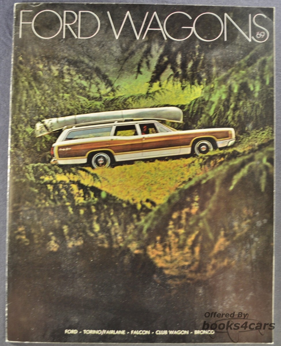 view cover of 1969 Ford Wagons Sales Brochure covering the Torino Fairlane Falcon Bronco and Club Wagons