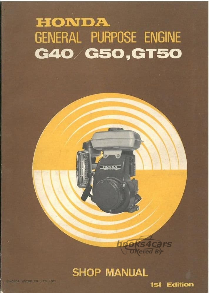 view cover of G40 G50 GT50 General Purpose Engine Shop Service Manual by Honda