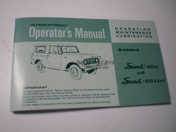 view cover of 1969 Scout 800A Owner Operators manual by International