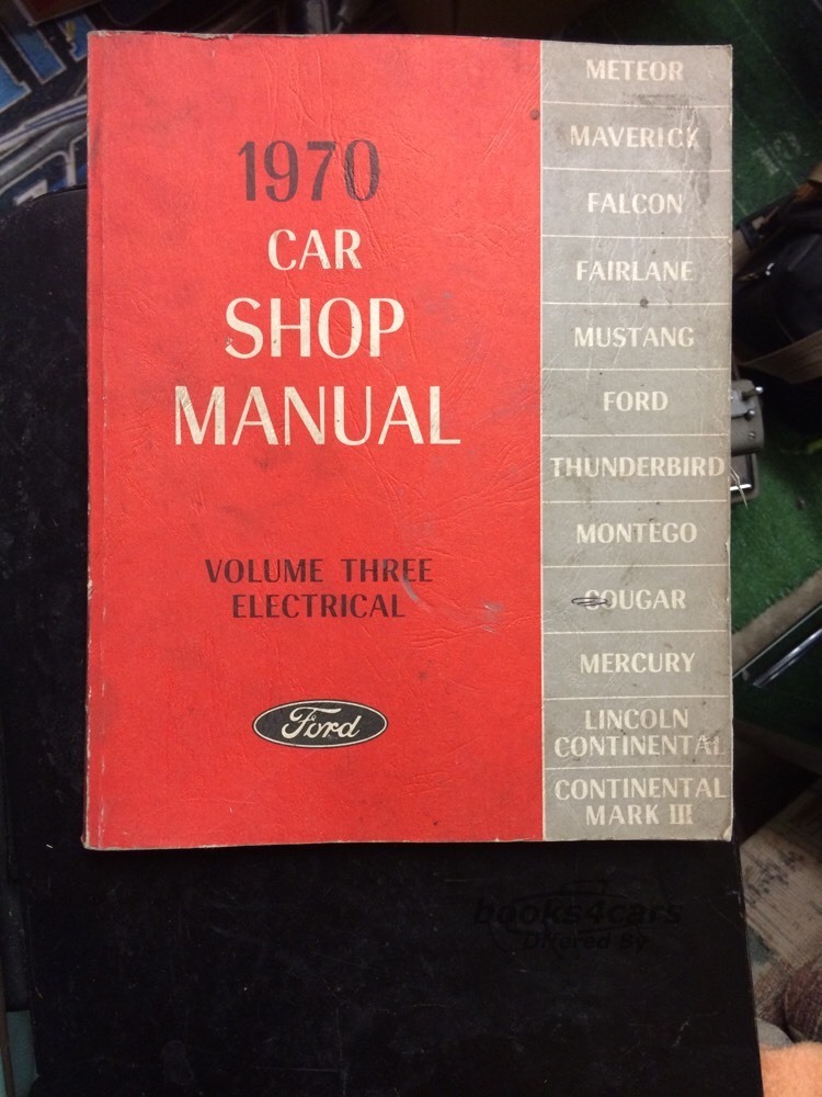 view cover of 1970 Electrical Shop manual for Ford car, Volume 3