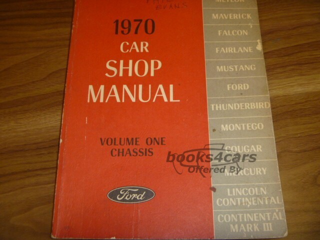 view cover of 1970 Chassis Shop service repair manual by Ford Lincoln Mercury all models car volume 1