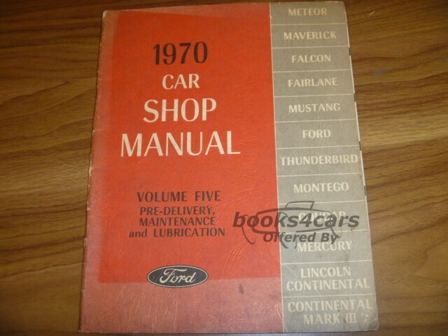 view cover of 1970 Pre-delivery maintenance and lubrication shop service repair manual for Ford car, Volume 5
