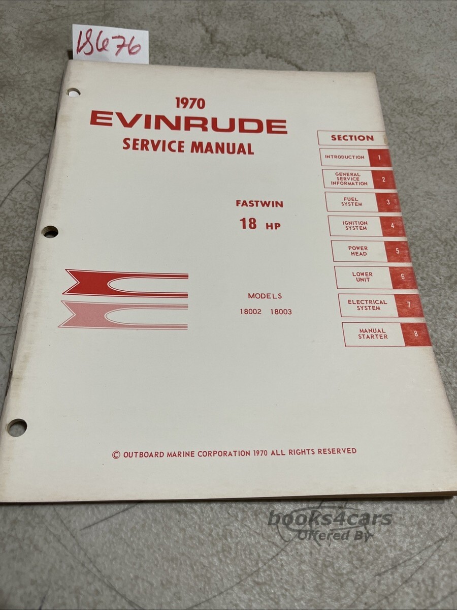 view cover of 1970 Fastwin 18HP model 18002 & 18003 Shop Service RepairManual by Evinrude