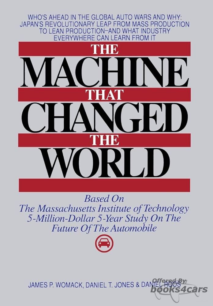 view cover of Machine That Changed The World by Womack Jones & D. Roos. Study of 'lean production'