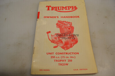 view cover of Owners Manual Handbook for TR25W US 1970