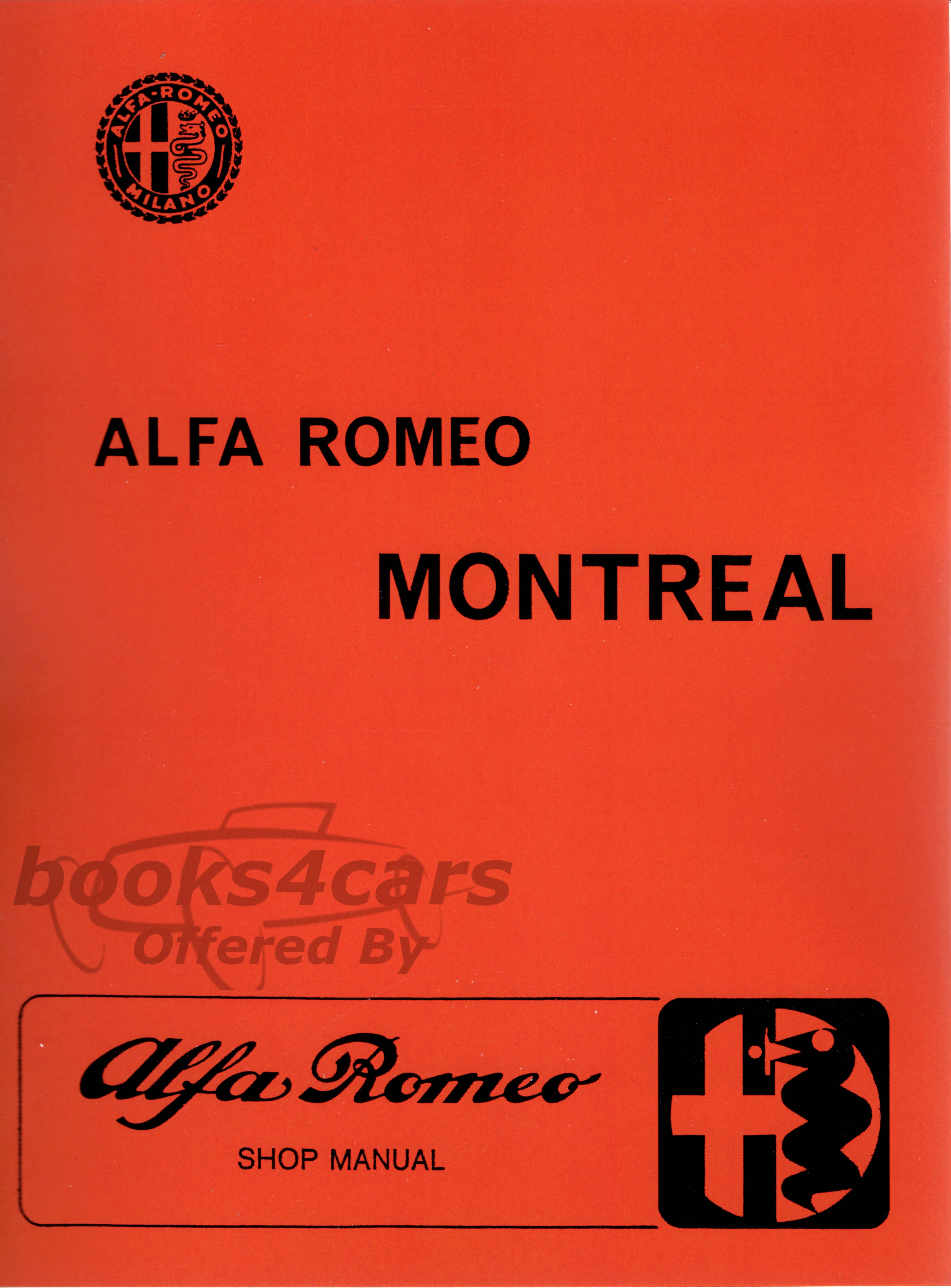 view cover of Montreal Shop Manual by Alfa Romeo