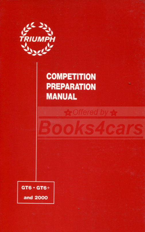 view cover of Competition racing preparation manual GT6 & 2000 by Triumph 56 pgs