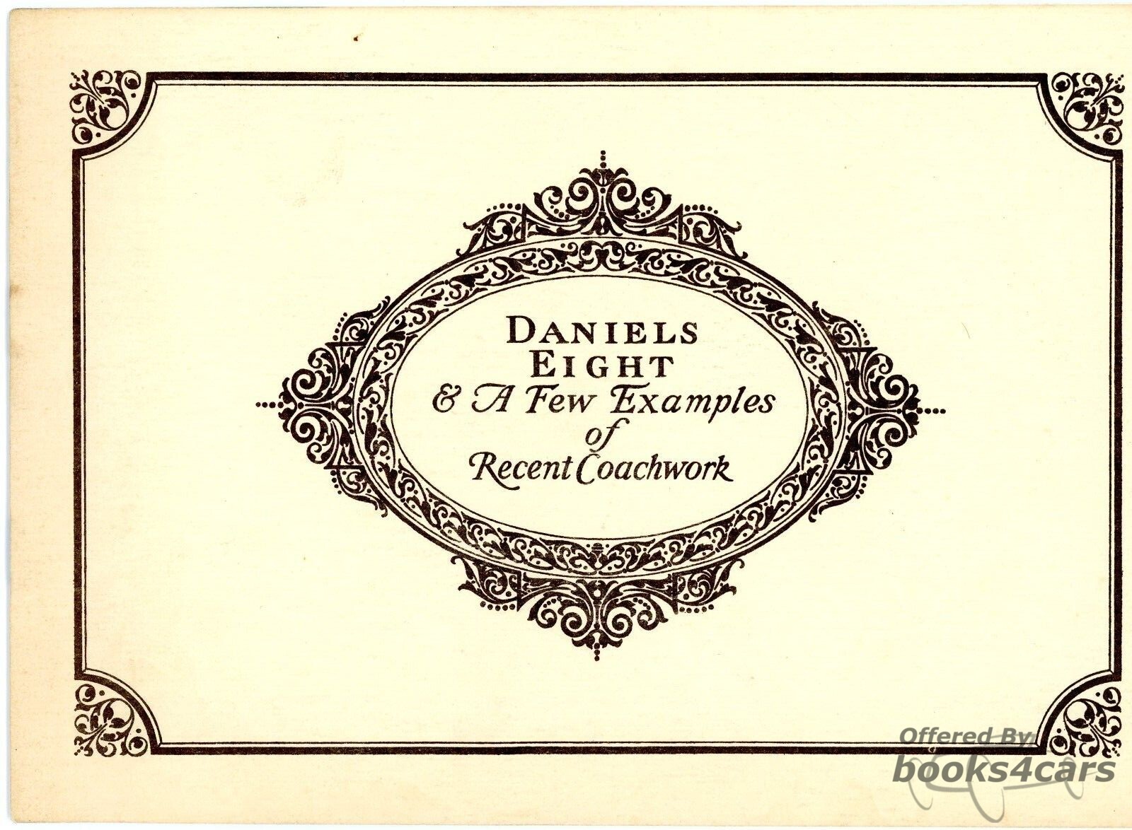 View cover of 1970 Daniels Eight Sales Brochure and A Few Examples of Recent Coachwork