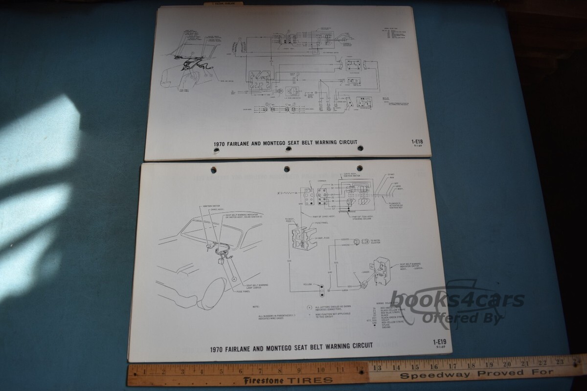view cover of 1970 Fairlane Montego Seat Belt Waring Circuit & Montego Interior Lighting 11