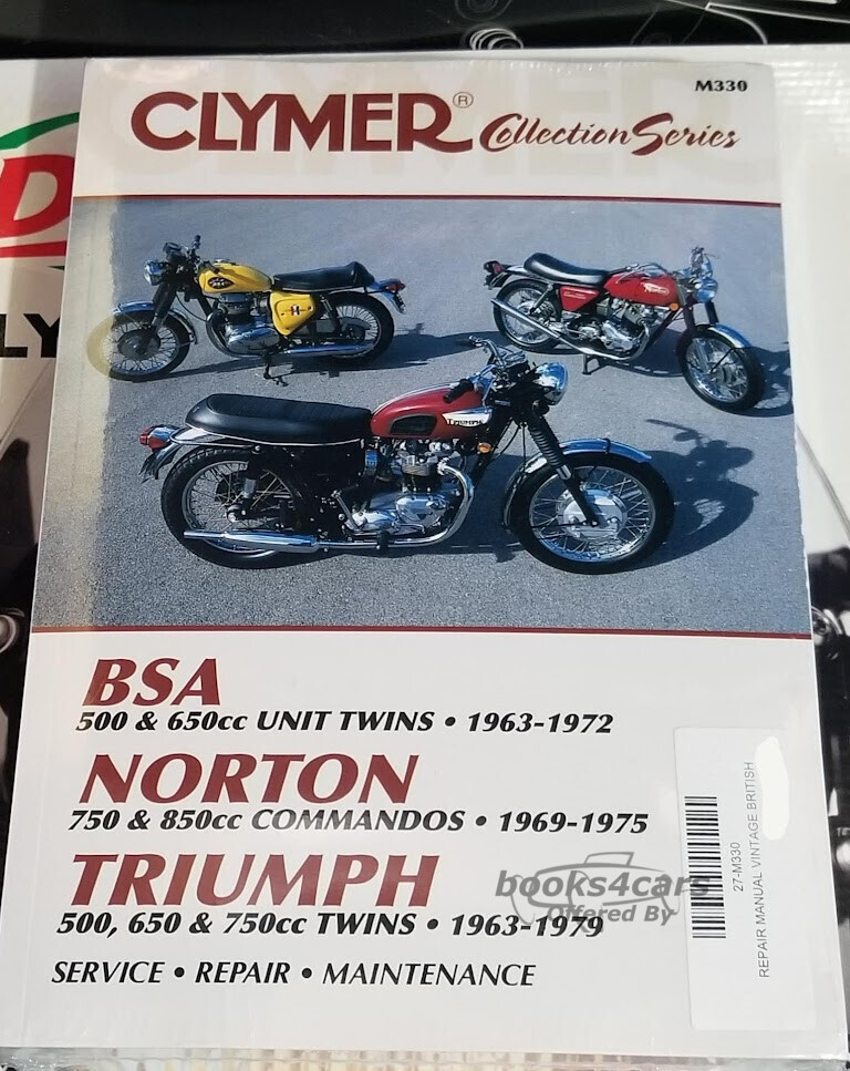 view cover of Vintage British street bike shop service manual by Clymer for BSA 500 & 650 twins 63-72, Norton Commando 750 & 850 69-75, Triumph 500-750 twins 63-79