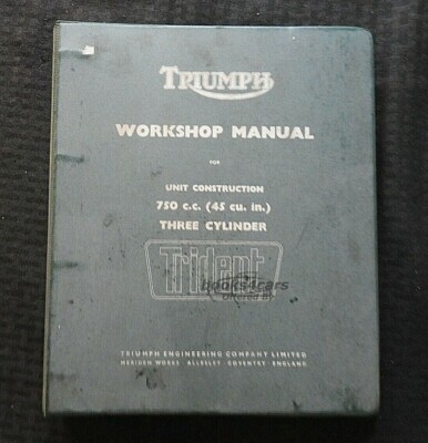 view cover of 1968-1972 T150 Trident 750 3 cylinder Shop Service Repair Manual by Triumph