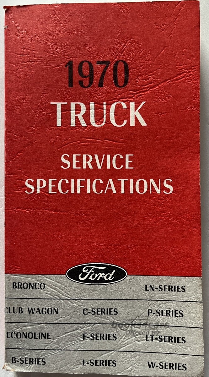 view cover of 1970 Ford Truck service specifications manual