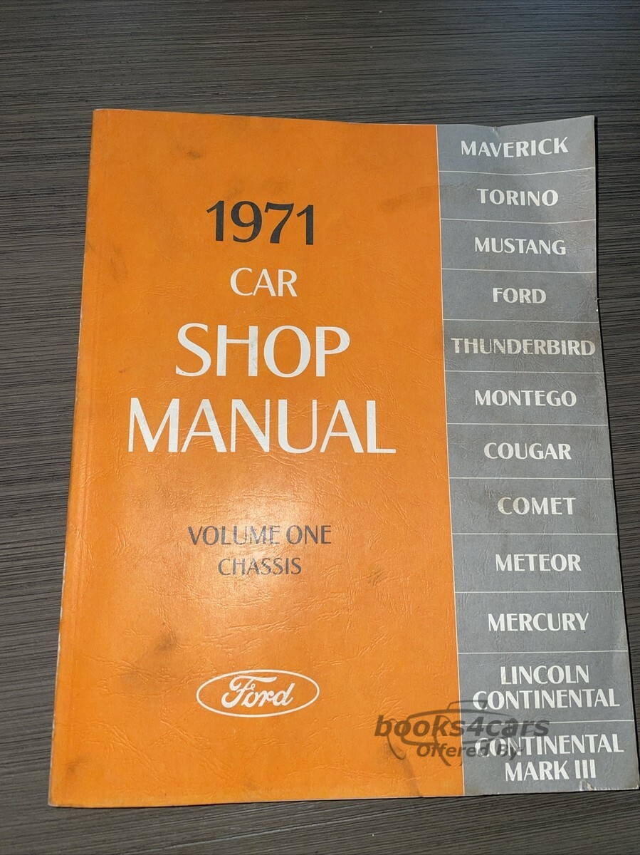 view cover of 1971 Car Shop Manual, Vol. 1 Chassis