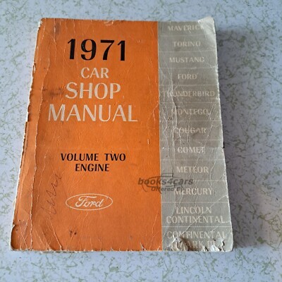 view cover of 1971 Car Engine Factory Shop Manual for all 1971 Ford, Lincoln, & Mercury passenger cars