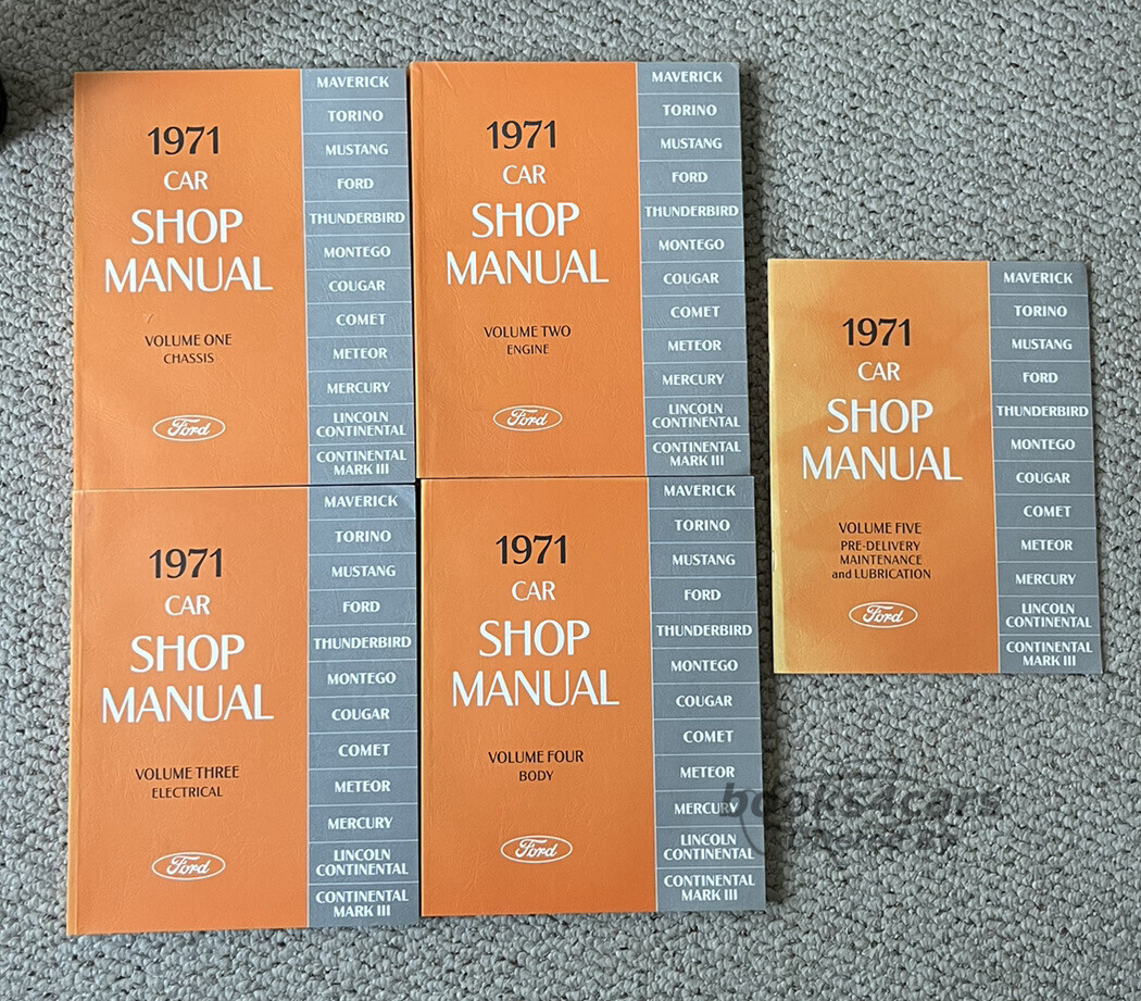 view cover of 1971 Car Body Factory Shop Manual for all 1971 Ford, Lincoln, & Mercury passenger cars including Mustang Cougar LTD Torino Montego Pinto Maverick Comet Marquis Continental and more