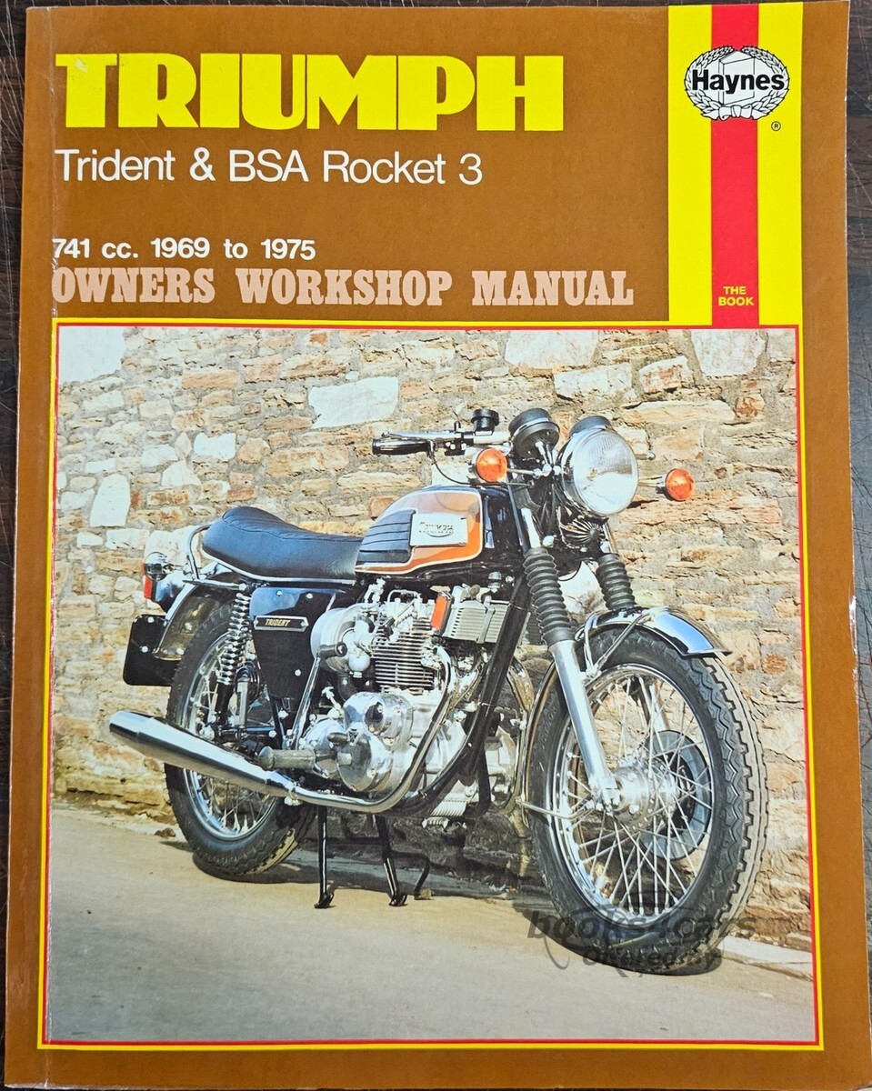 view cover of 1969-1975 Triumph Trident & BSA Rocket 3 Shop Service Repair Manual by Haynes for 750 Triple