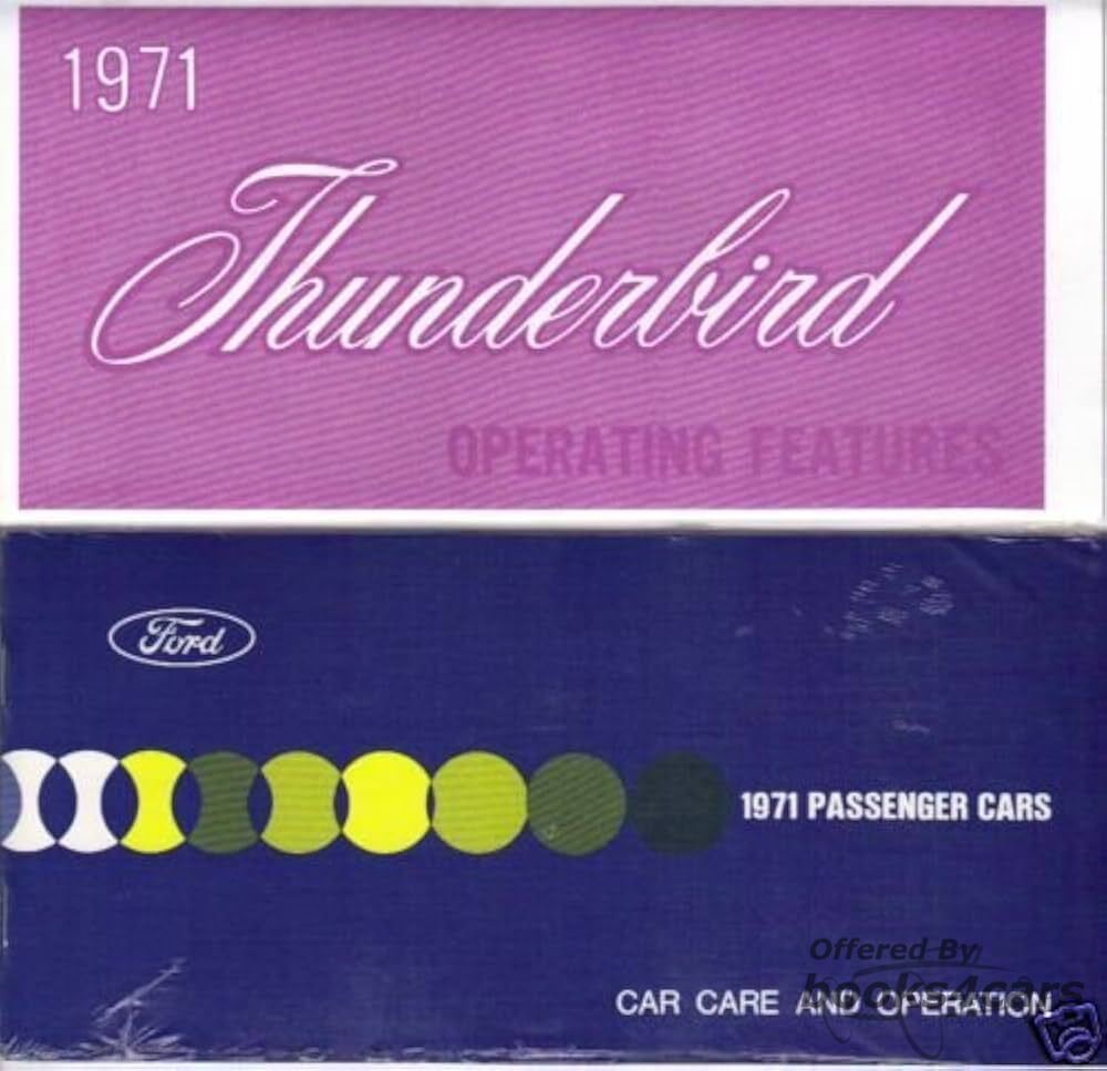 view cover of 1971 Thunderbird Owners Manual by Ford for T-Bird