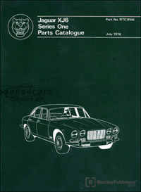 view cover of 1969-1973 Parts Catalog Manual XJ6 Official, 186 pgs. Series 1. by Jaguar