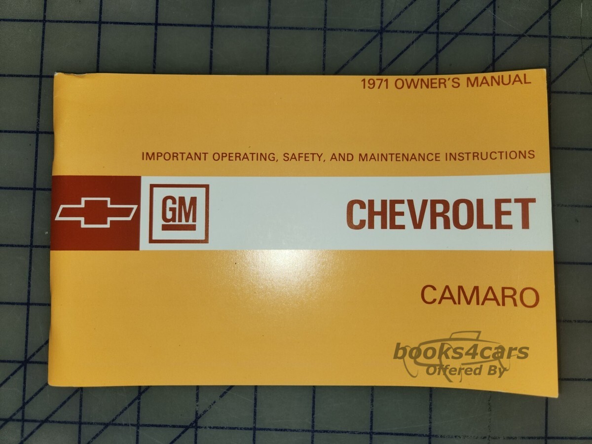 view cover of 1971 Camaro Owners manual by Chevrolet