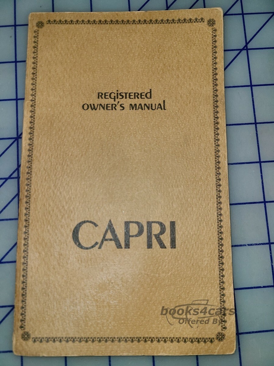 view cover of 1971 Capri Owners Manual by Mercury.