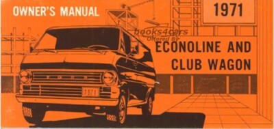 view cover of 1971 Econoline/Club Wagon Owners Manual by Ford Truck