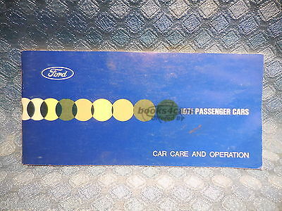 view cover of 1971 passenger cars car care and operation Manual by Ford.