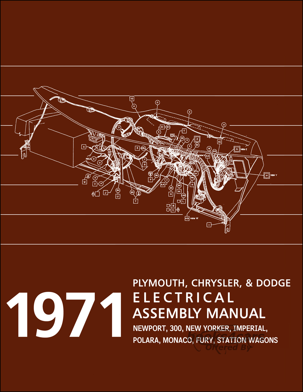 view cover of 1971 Electrical Assembly Manual by Chrysler Dodge & Plymouth for full size models incl Fury 300 Imperial Newport New Yorker Polara Monaco & more