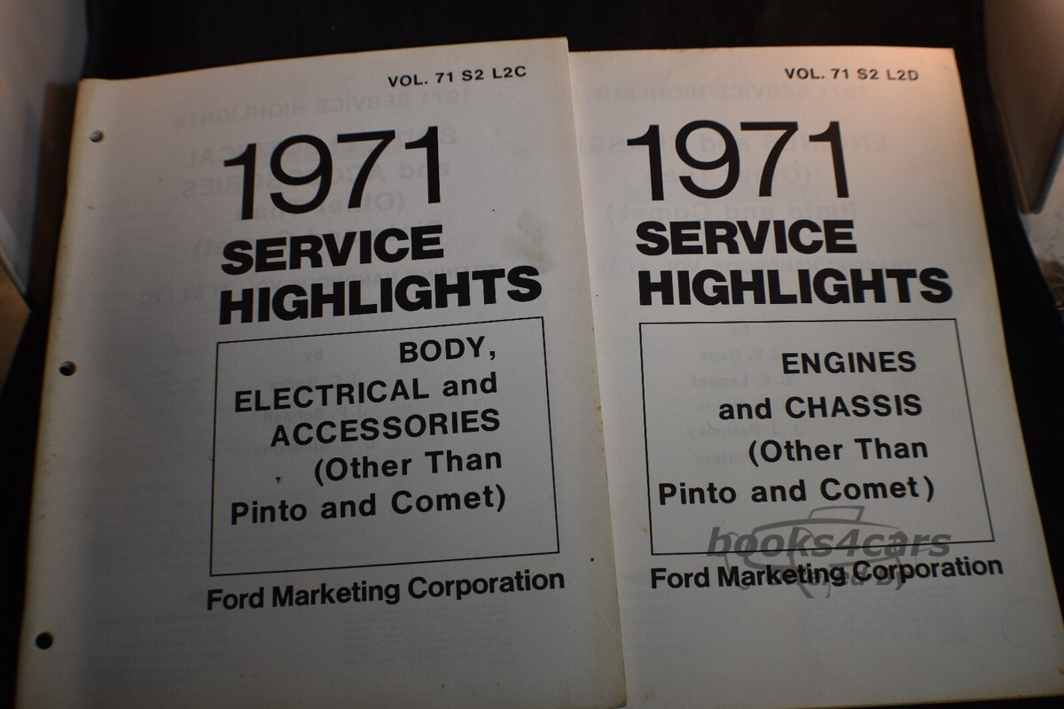 view cover of 1971 Service Highlights, for all Ford cars except Pinto or Comet