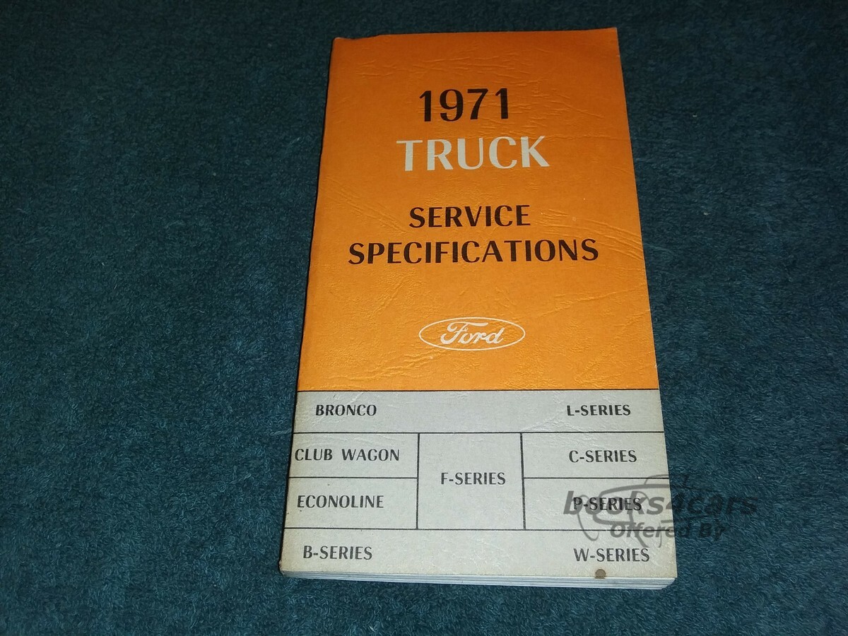 view cover of 1971 Ford Truck service specifications manual