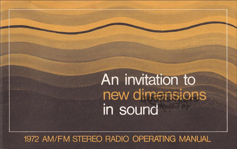 view cover of 1972 AM/FM Radio Operating manual