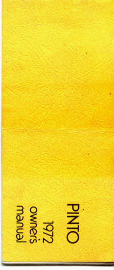 view cover of 1972 Pinto Owners manual by Ford.