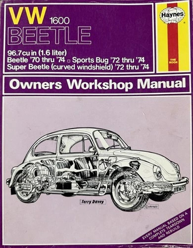 view cover of 1970-1974 VW Beetle Sports Bug Super Beetle Shop Service Repair Manual by Haynes for Volkswagen
