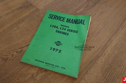 view cover of 1972 L20A & L24 Series Engine Shop Service Repair Manual by Datsun Nissan for 240Z and other datsun models including 240 Z