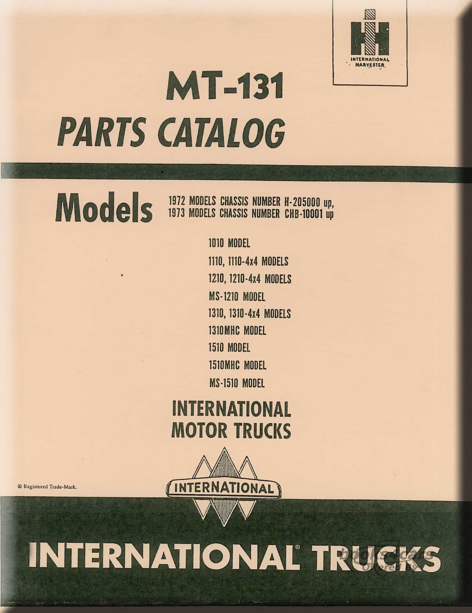 view cover of 1972-1973 International Pickup Parts & Illustrations Manual by International