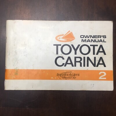 view cover of 1972 Carina 2 Owners Manual by Toyota