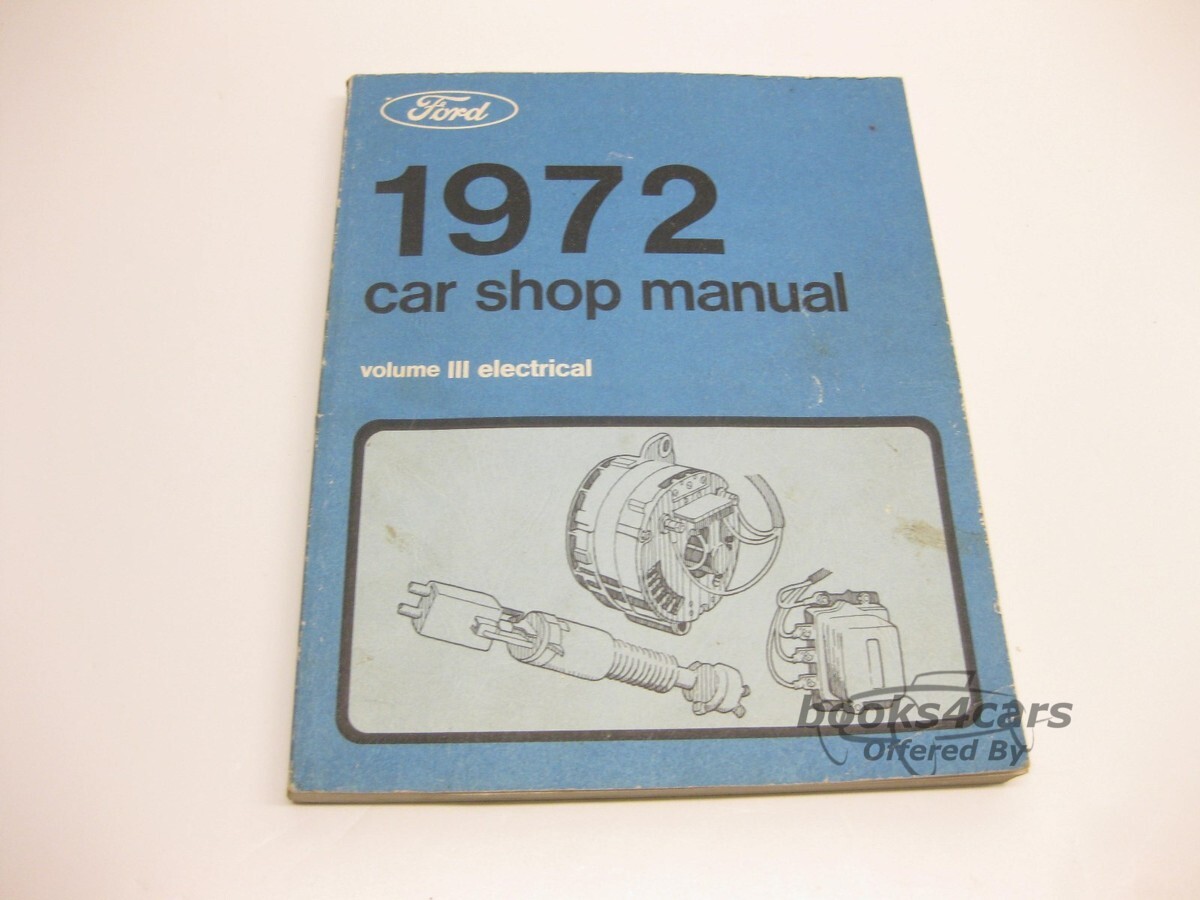 view cover of 1972 Car Electrical Shop Service Repair Manual by Ford Volume 3