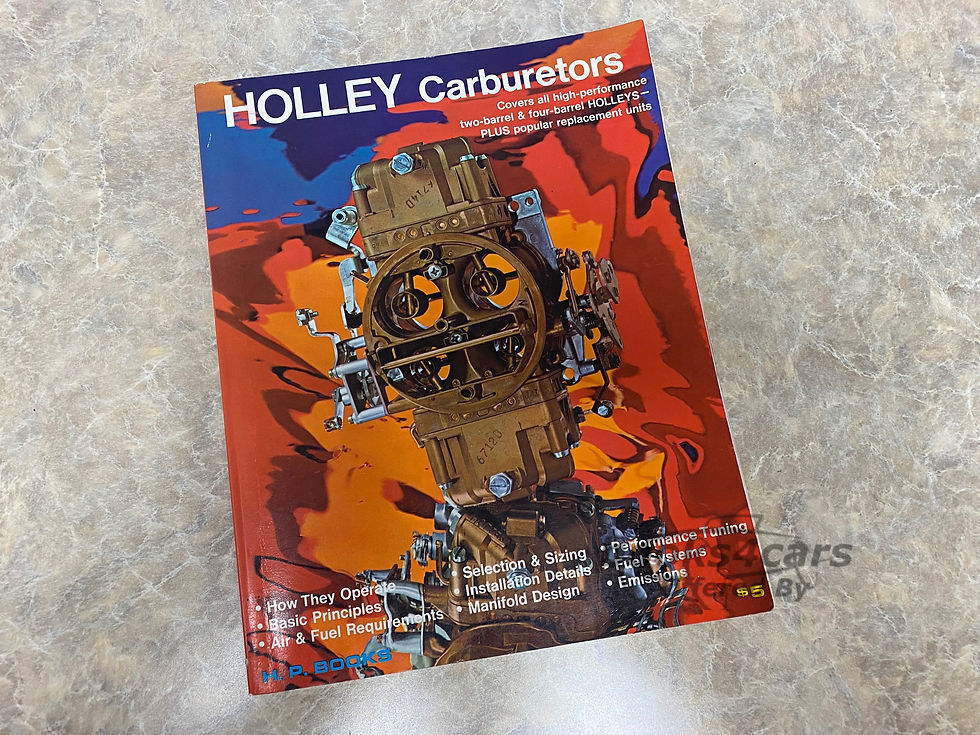 view cover of Holley Carburetors covers all high performance two-barrel & four barrel Holleys plus popular replacement units by Mike Urich & Bill Fisher