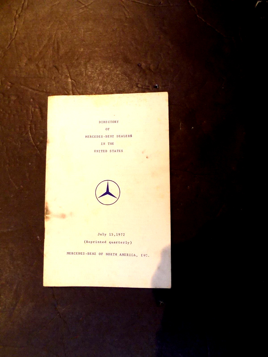view cover of 1972 Directory of U.S. Dealers for Mercedes-Benz.