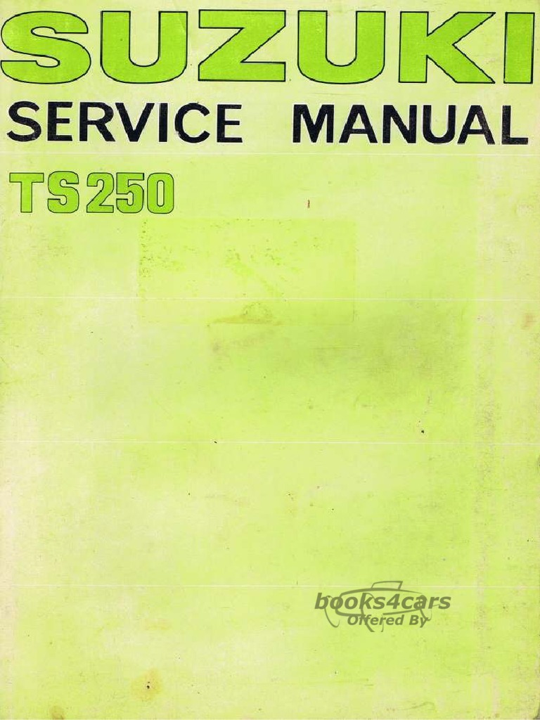view cover of 1972 TS 500 Suzuki Shop Manual