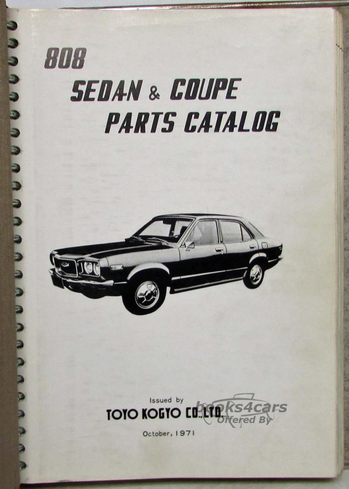 view cover of 1972-1975 808 Sedan, Coupe & Station Wagon Parts Catalog Manual by Mazda