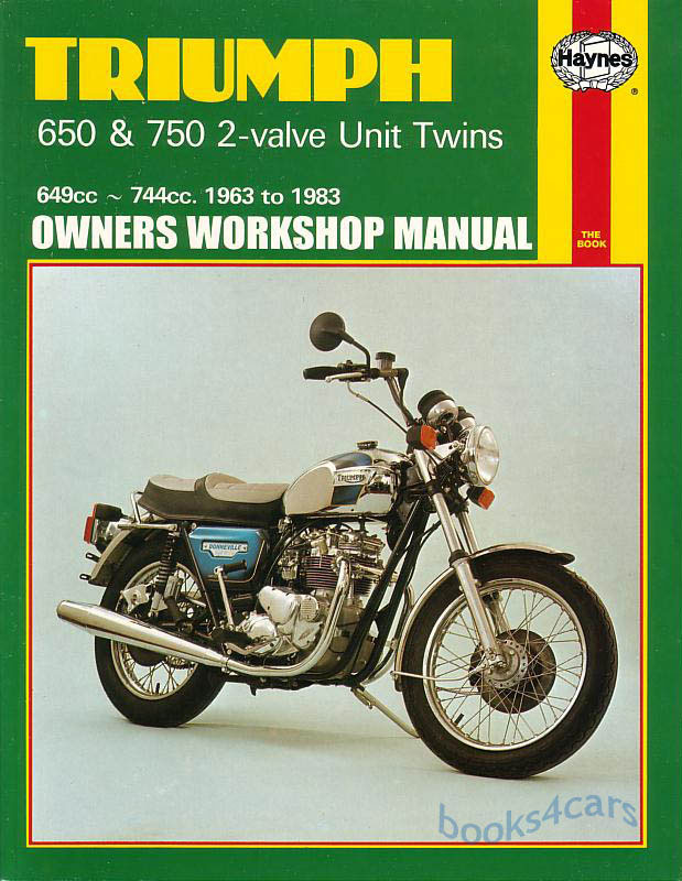 view cover of 1963-1983 Triumph 650 & 750 Unit Twins 2 valve Shop Service Repair Manual by Haynes covers Thunderbird Trophy Tiger Bonneville Trail Special Electro & Executive