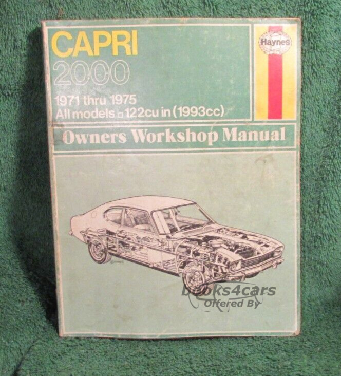 view cover of 1971-1975 2000 Capri Haynes Shop Service Repair Manual