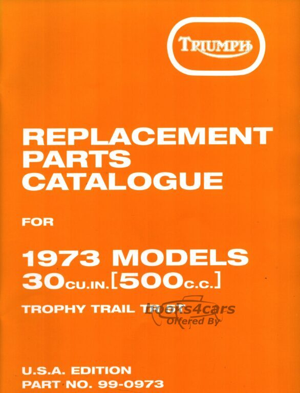 view cover of Parts Manual Book for TR5T 1973