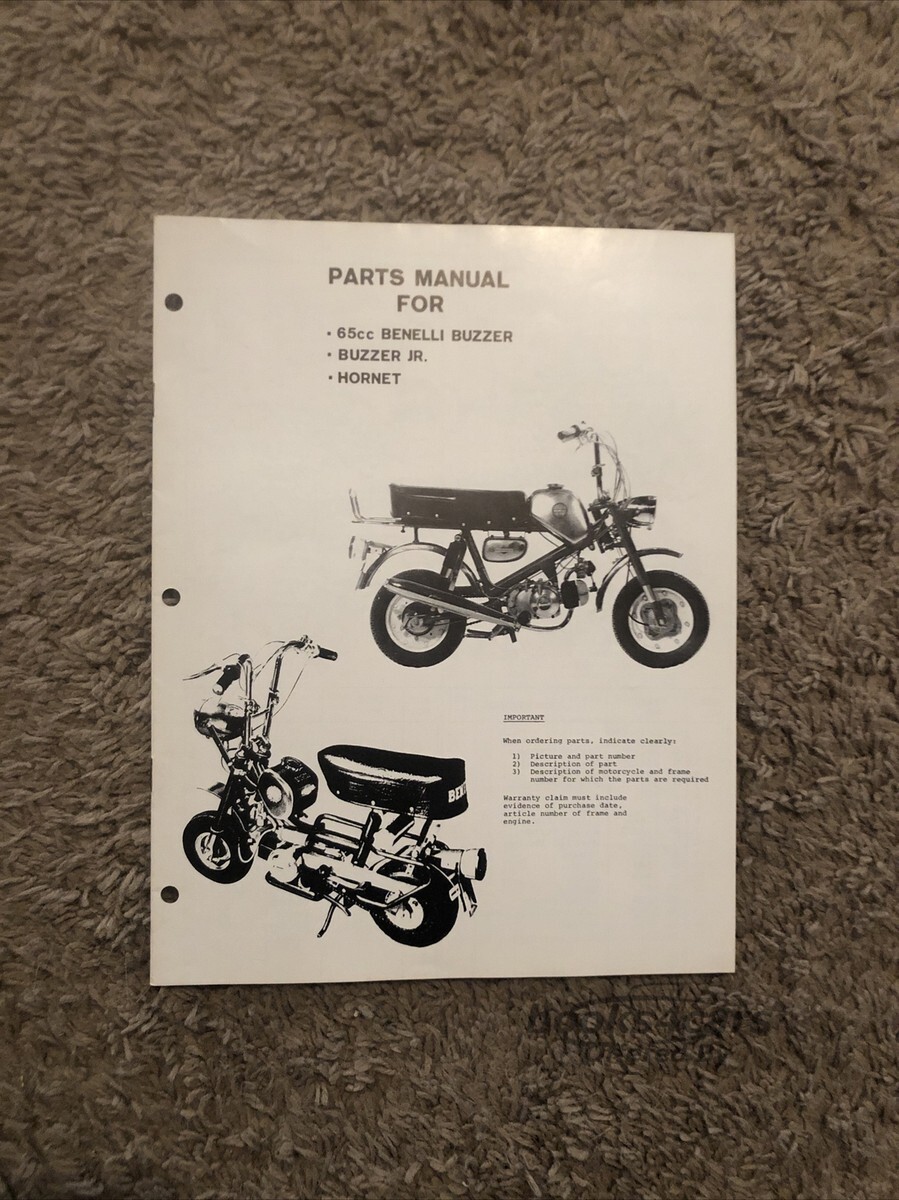 view cover of Parts Manual for 65cc Benelli Buzzer, Buzzer Jr. & Hornet by Cosmopolitan Motors