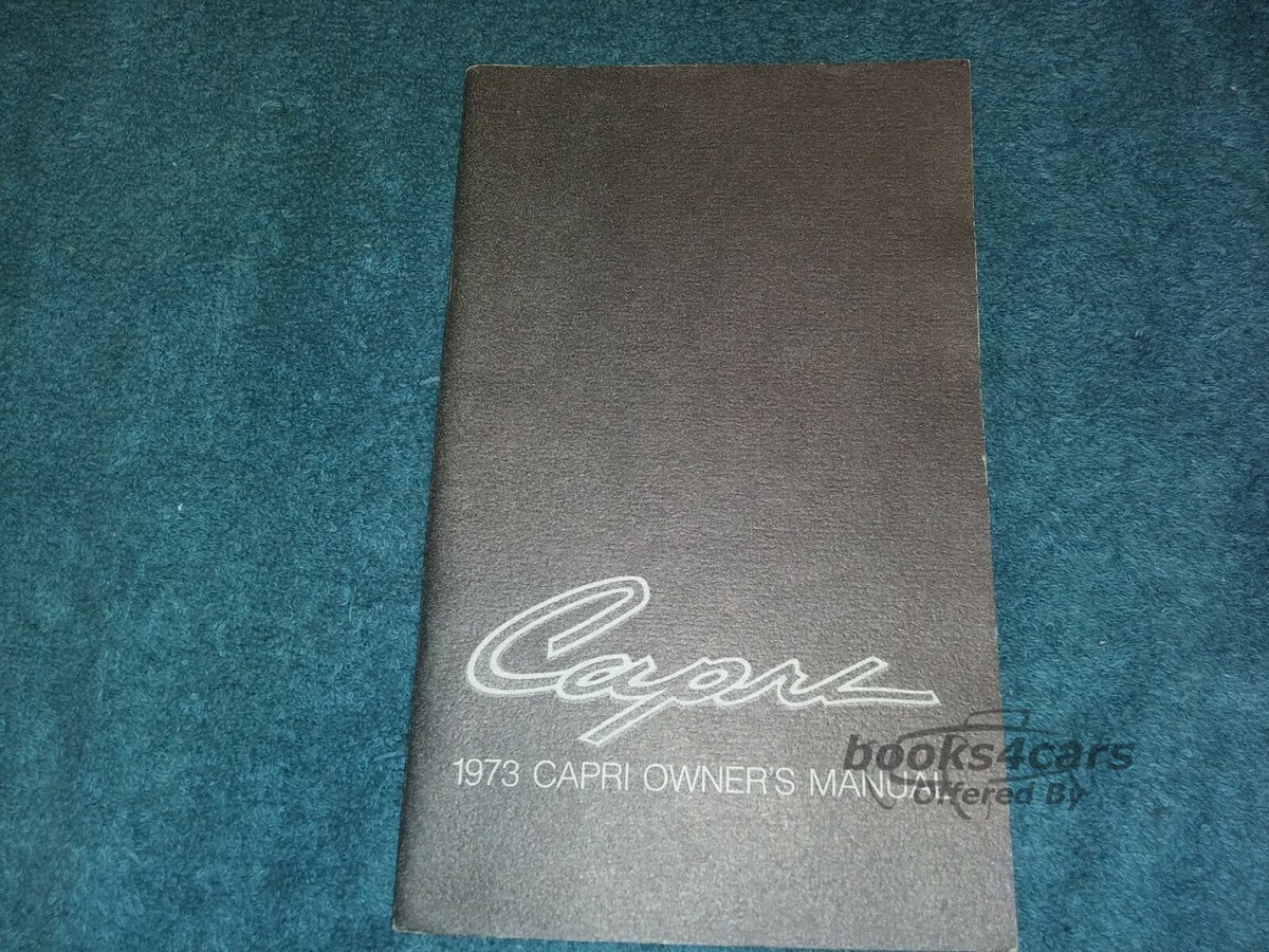 view cover of 1973 Capri Owners Manual by Mercury