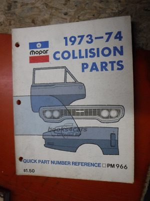 view cover of 1973 Collision Parts Manual for Chrysler, Plymouth, & Dodge.