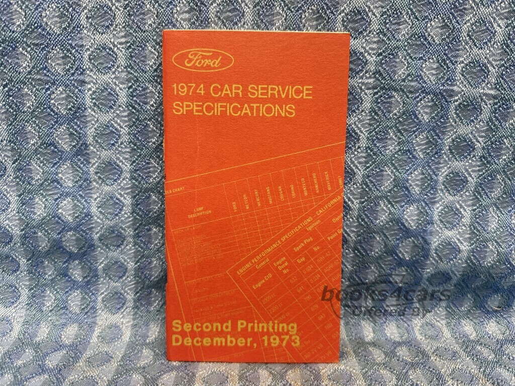 view cover of 1974 Car Service Specifications by Ford, Lincoln, & Mercury